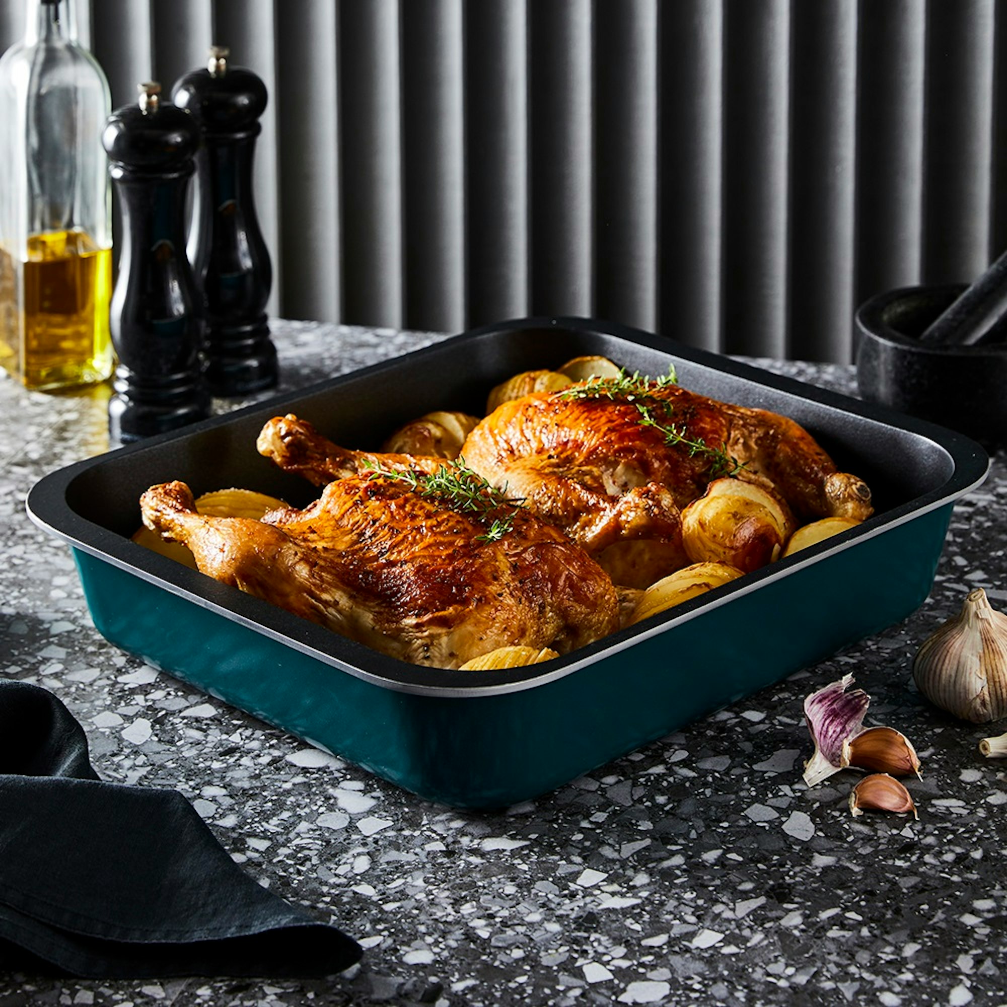 Roast Chicken and Hasselback Potatoes Recipe